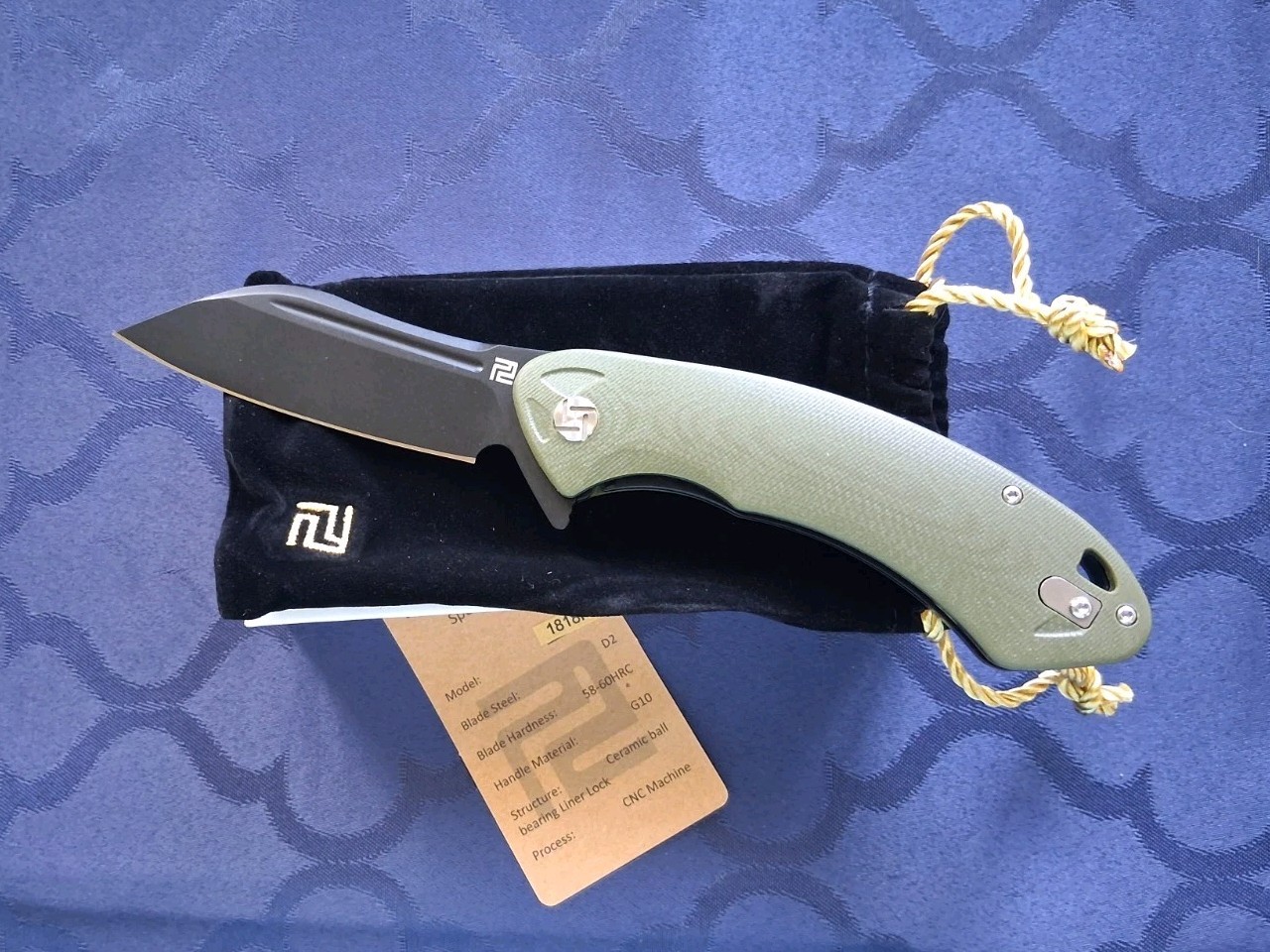 *NEW*🔥 Artisan Cutlery - Eterno Folding Knife w/D2 Blade & G10 Handle 1818P-BKC *NEW*🔥 Artisan Cutlery - Eterno Folding Knife w/D2 Blade & G10 Handle 1818P-BKC
