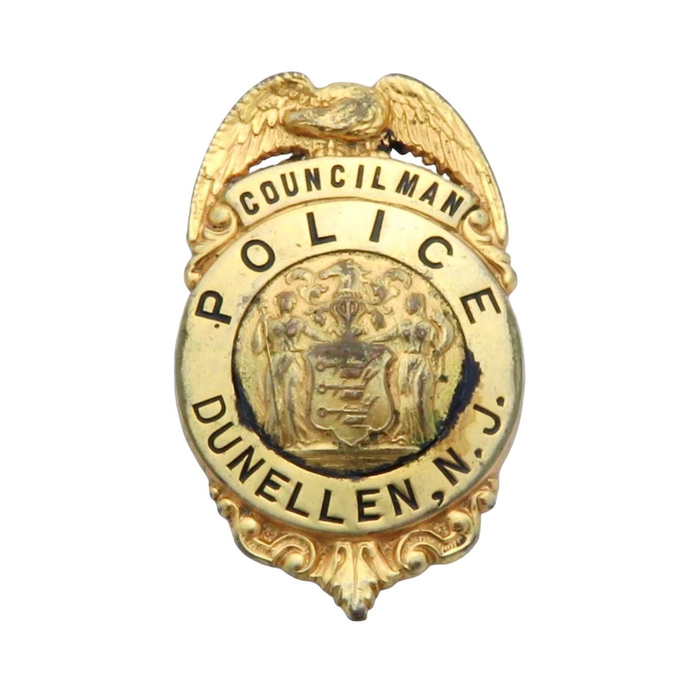 Antique Vintage Obsolete Dunellen NJ Police Councilman Badge C.G. Braxmar Co NY Antique Vintage Obsolete Dunellen NJ Police Councilman Badge C.G. Braxmar Co NY