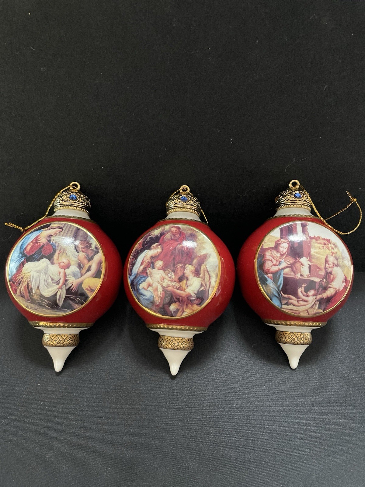 Vintage 1999 Bradford Exchange “Promise of a Savior” Lot of 3 Heirloom Ornaments Vintage 1999 Bradford Exchange “Promise of a Savior” Lot of 3 Heirloom Ornaments