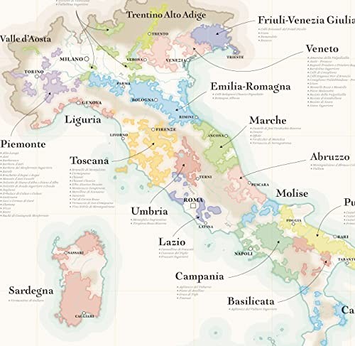 WINE MAP OF ITALY - Premium Gift for Wine Lovers, Printed on Art Paper 20’’x28’’ WINE MAP OF ITALY - Premium Gift for Wine Lovers, Printed on Art Paper 20’’x28’’
