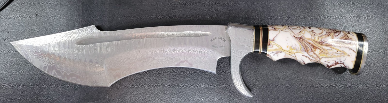 Badass Blades Handmade 17.0" Damascus Steel Hunting Knife Resin Handle- BA832