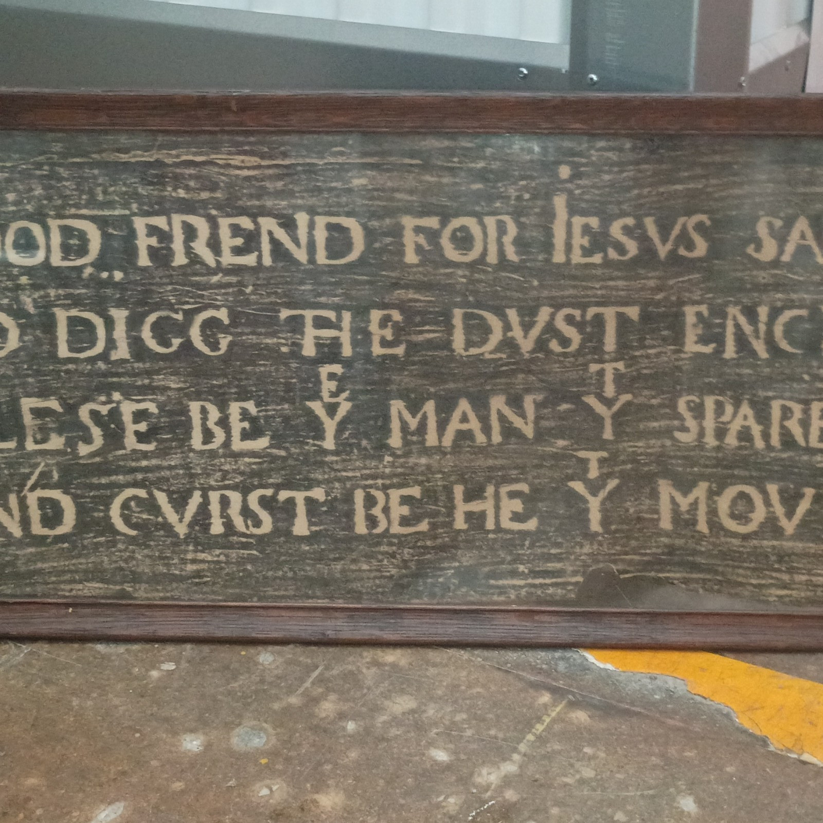 Antique 1800-1849 Religious Bible Verse Wood Framed Vertical Wall Sign