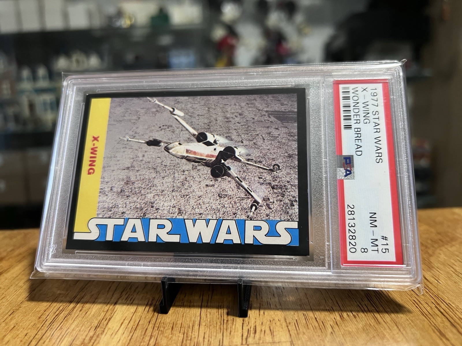 Vintage 1977 Star Wars Wonder Bread #15 X-wing Fighter PSA 8 Luke Skywalker Ship