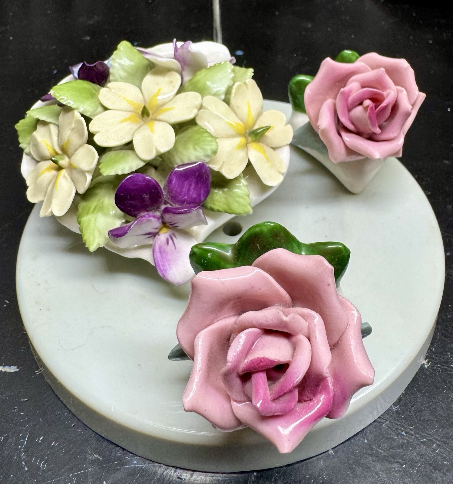 Vintage German Porcelain Card Holders/ Flower Arrangement Dresden/ Royal Dolton Vintage German Porcelain Card Holders/ Flower Arrangement Dresden/ Royal Dolton