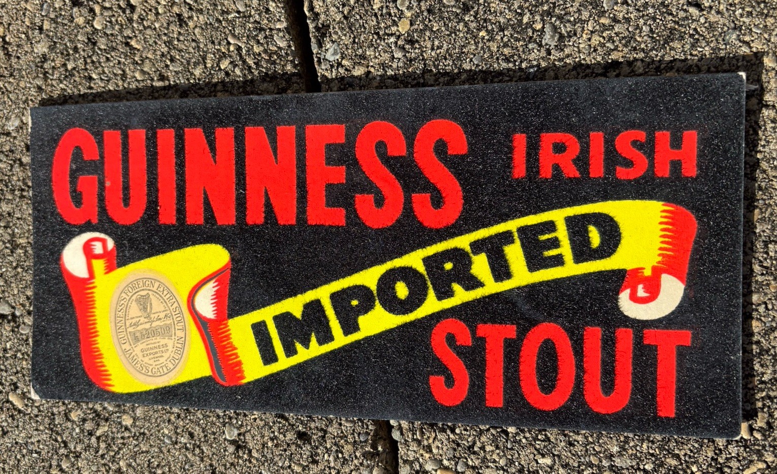 Guinness Irish Imported Stout Beer Sign Easel Back Guinness Irish Imported Stout Beer Sign Easel Back