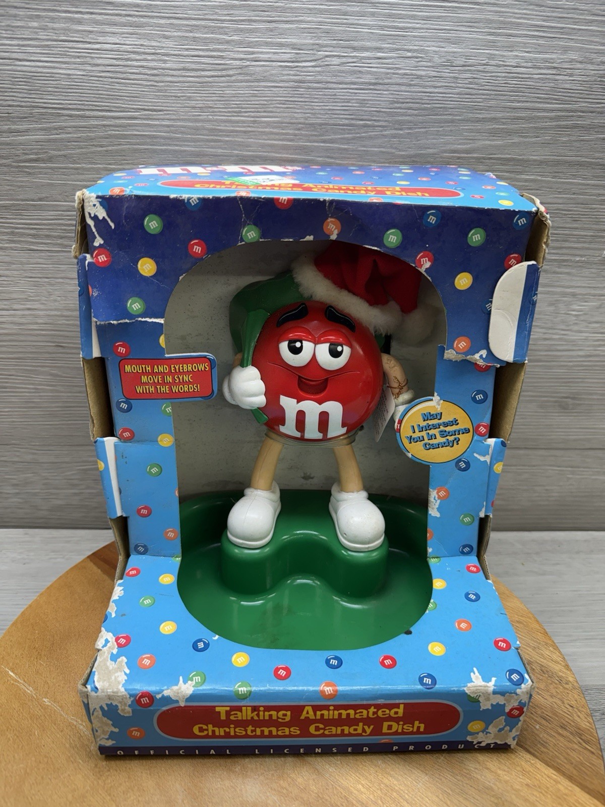 M&M'S HOLIDAY TALKING ANIMATED CHRISTMAS CANDY DISH RED New Untested M&M'S HOLIDAY TALKING ANIMATED CHRISTMAS CANDY DISH RED New Untested