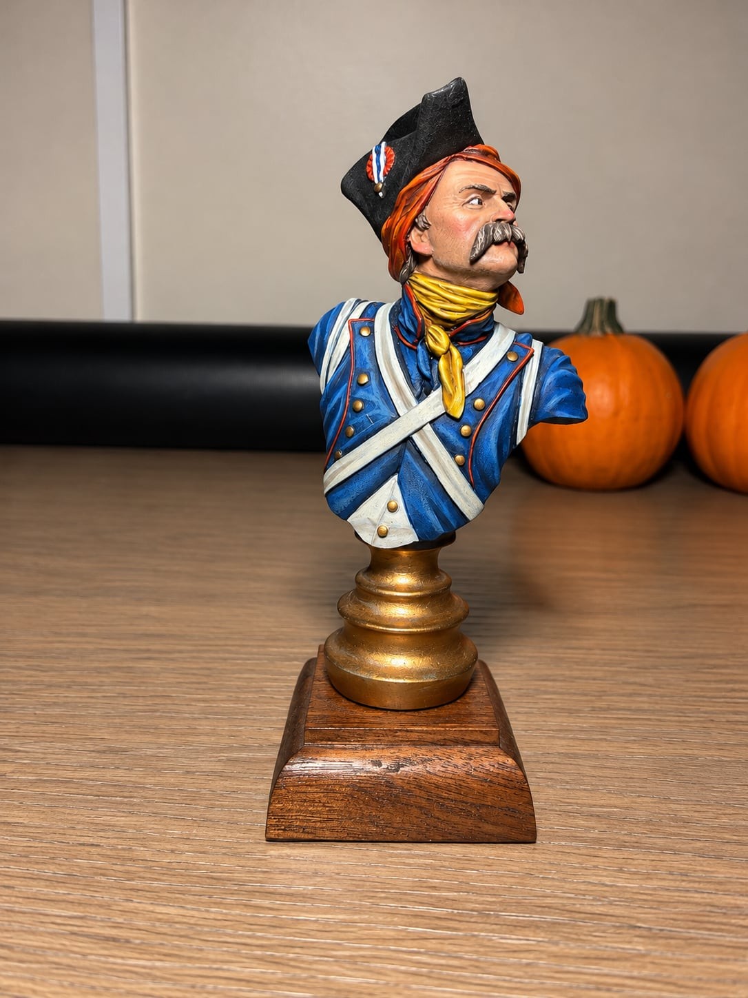 Vintage Hand Painted French Revolutionary Soldier Scale Bust Signed Ristau 1996 Vintage Hand Painted French Revolutionary Soldier Scale Bust Signed Ristau 1996