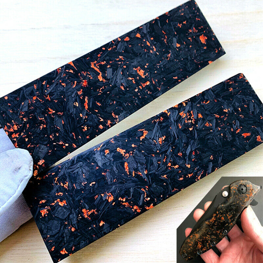 2PACK Black Marbled Knife Handle Carbon Fiber CF With Copper Powder Resin Scales 2PACK Black Marbled Knife Handle Carbon Fiber CF With Copper Powder Resin Scales