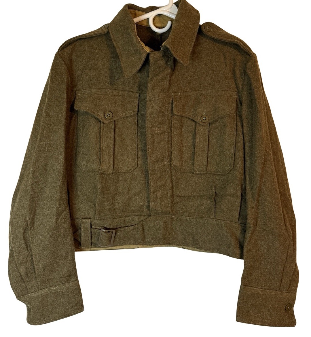 M.E. Vintage British Battledress Jacket 700 Size 8 1952 Army Camo Green Women * M.E. Vintage British Battledress Jacket 700 Size 8 1952 Army Camo Green Women *