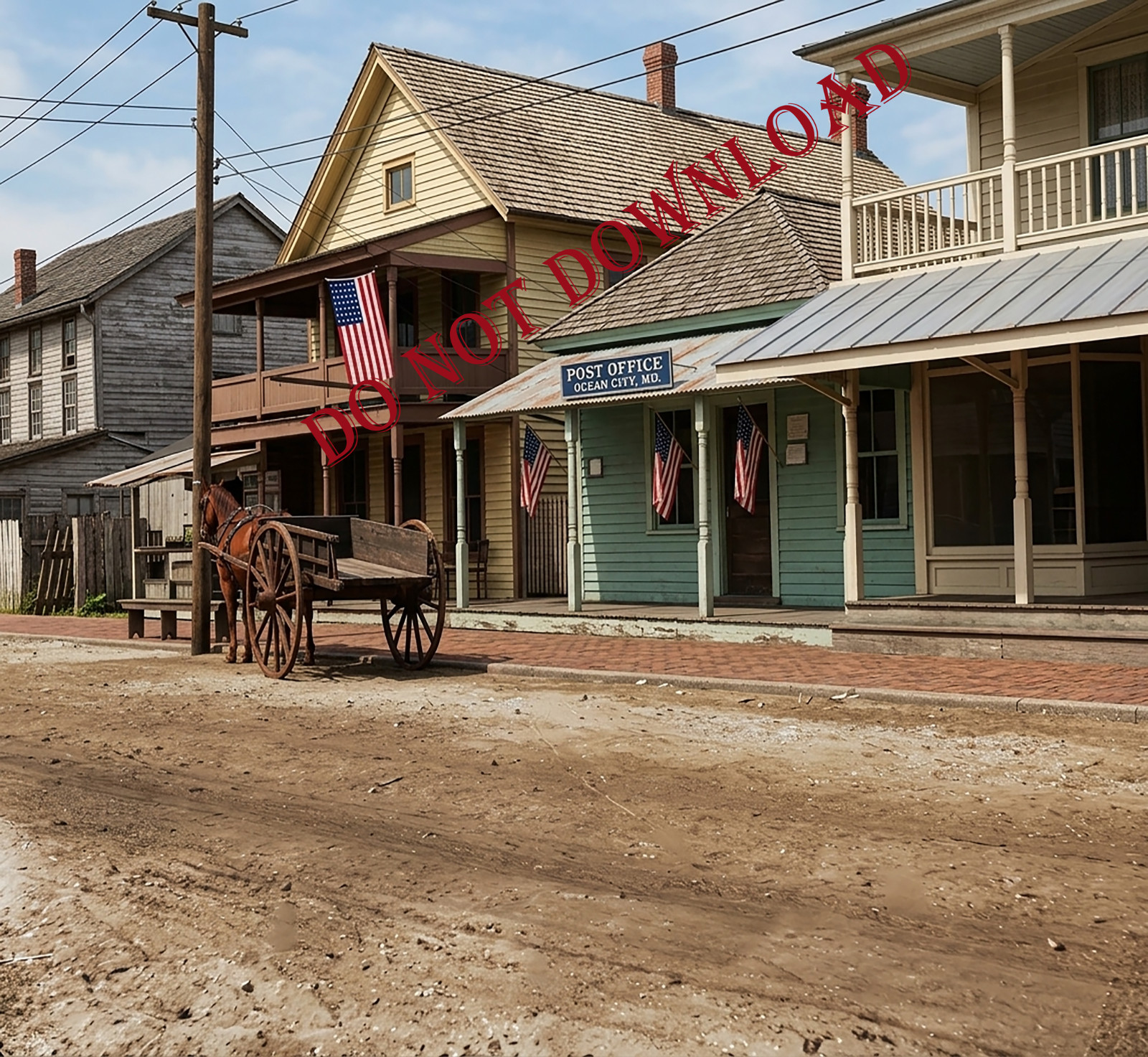 OCEAN CITY MD POSTER "POST OFFICE BALTIMORE AVENUE OCEAN CITY MD" 1915 14" X 12" OCEAN CITY MD POSTER "POST OFFICE BALTIMORE AVENUE OCEAN CITY MD" 1915 14" X 12"