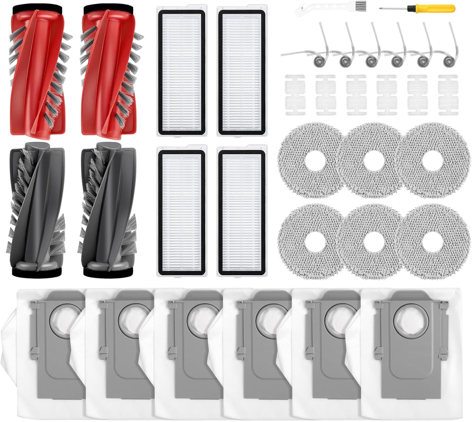 34Pcs Qrevo Curv / S5V Replacement Accessories Kit Compatible with Roborock 34Pcs Qrevo Curv / S5V Replacement Accessories Kit Compatible with Roborock