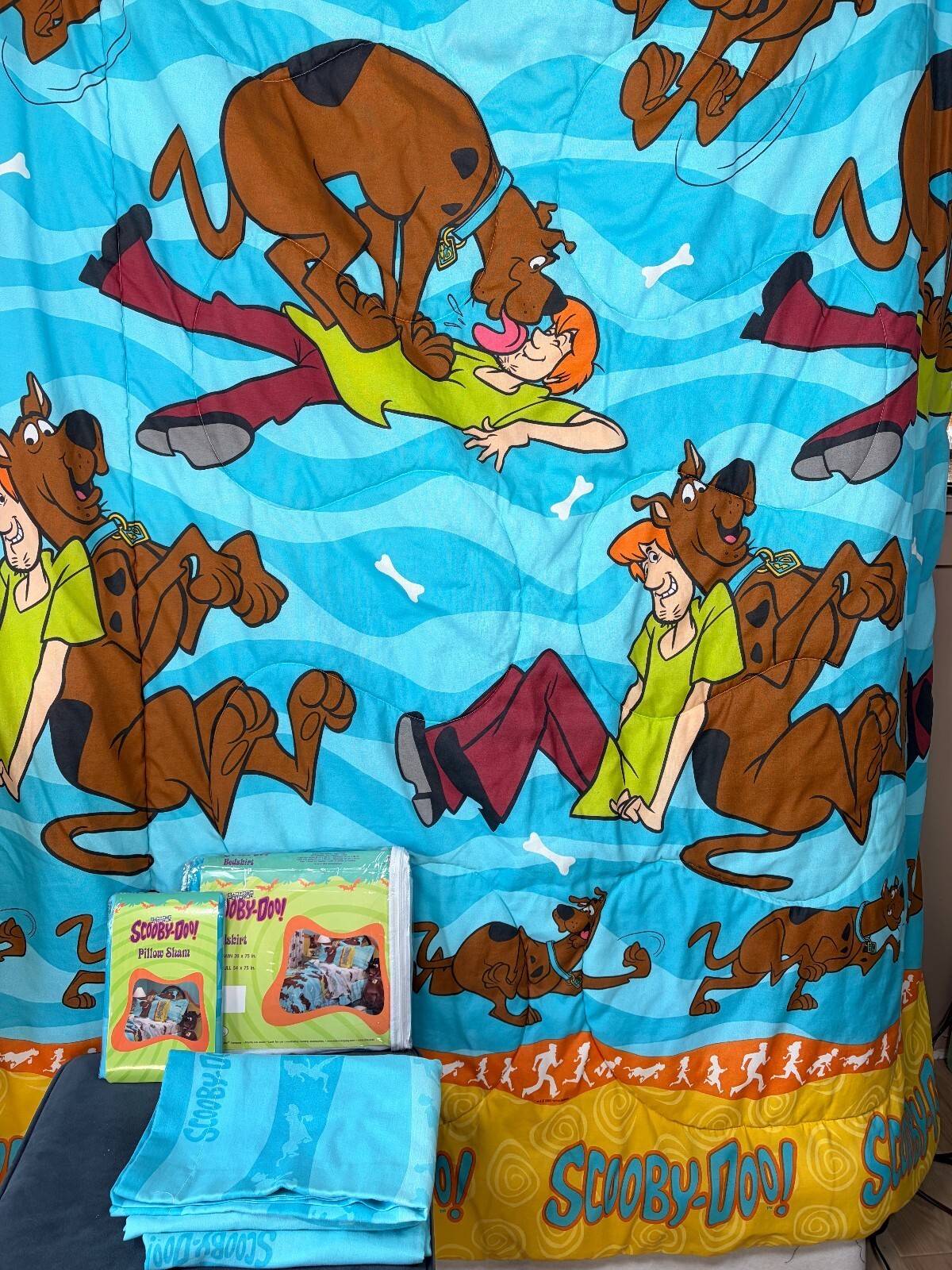 Vintage 1999 Scooby-Doo Twin Bedding Set Comforter Bedskirt Sham Valance Y2K