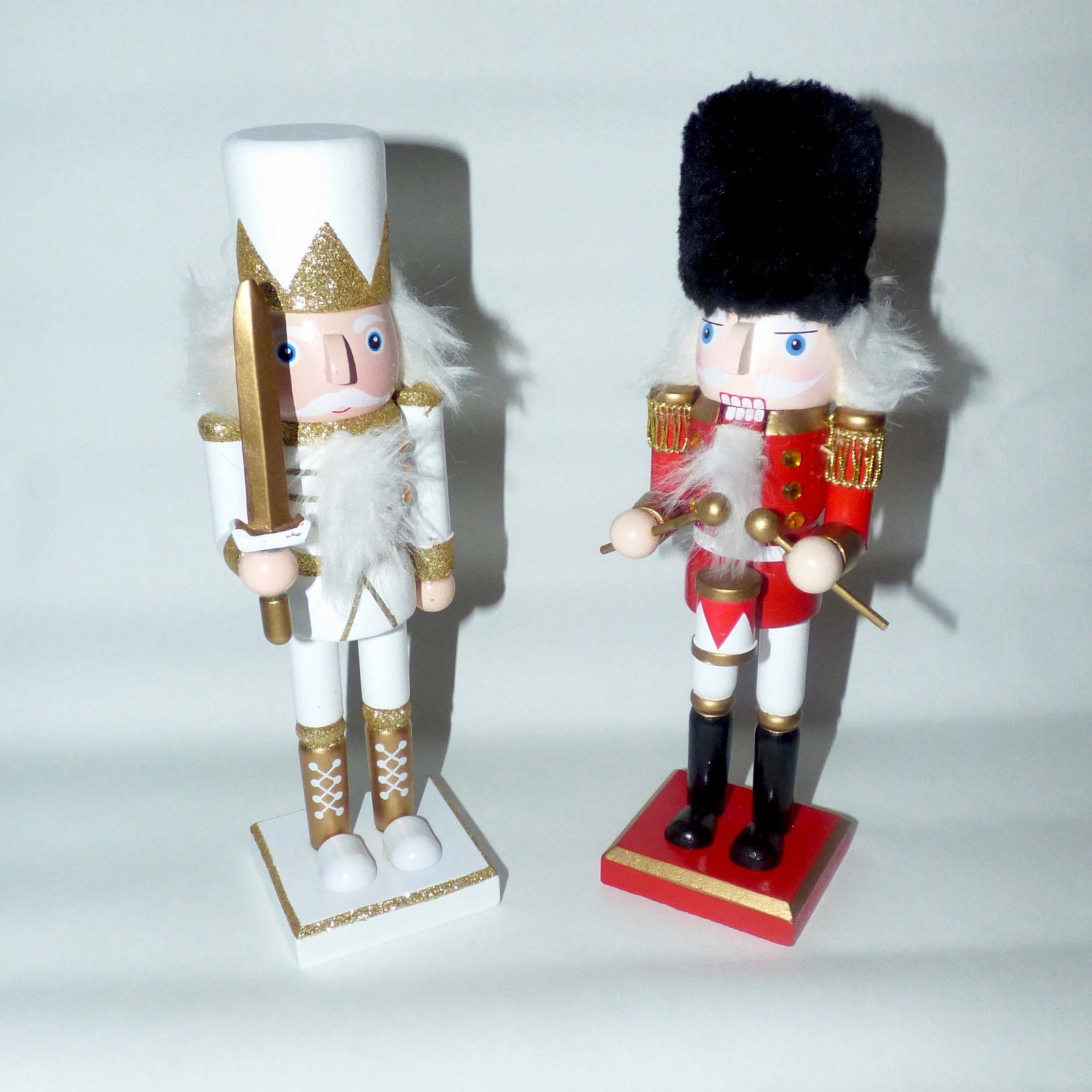 Vintage Wooden Nutcracker Pair Soldier Drummer Christmas Germany 10" Vintage Wooden Nutcracker Pair Soldier Drummer Christmas Germany 10"