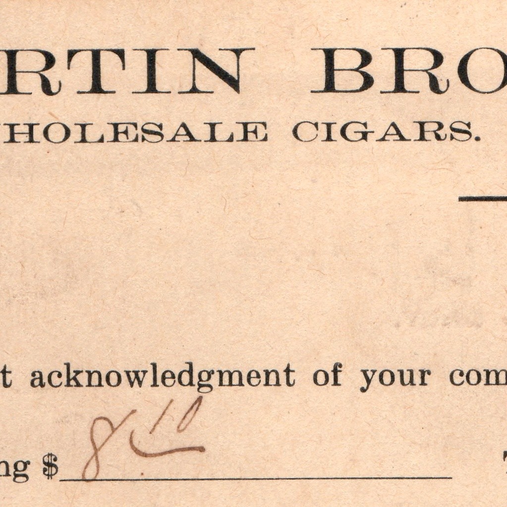 1900 Waterloo, IA Postcard Martin Bros Wholesale Cigars Postal Card Fort Dodge