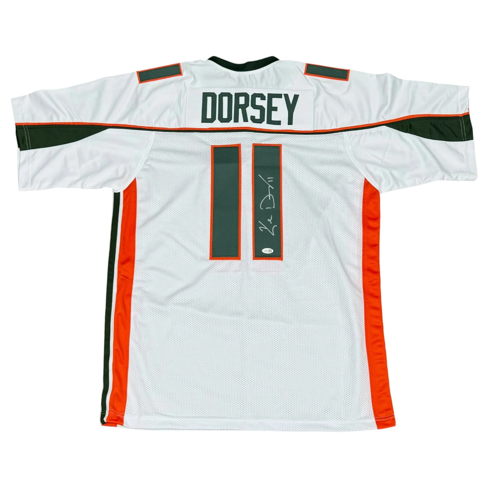 Ken Dorsey Autographed Miami (White #11) Custom Stitched Jersey - JSA