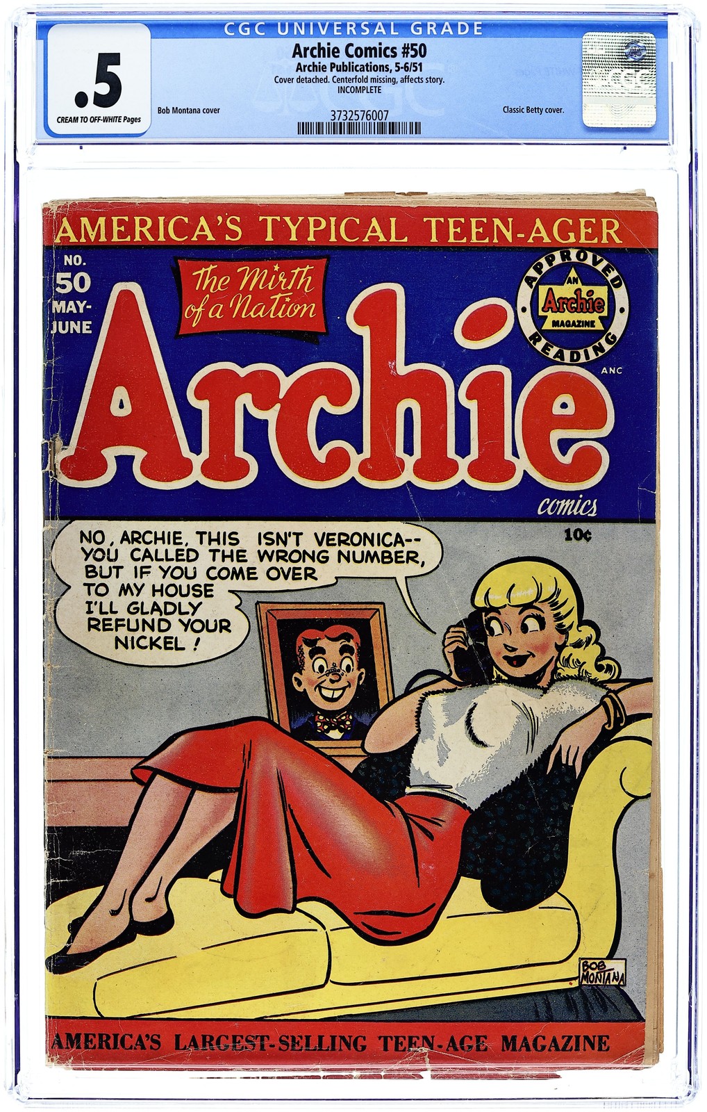 Archie #50 CGC 0.5 1951 3732576007