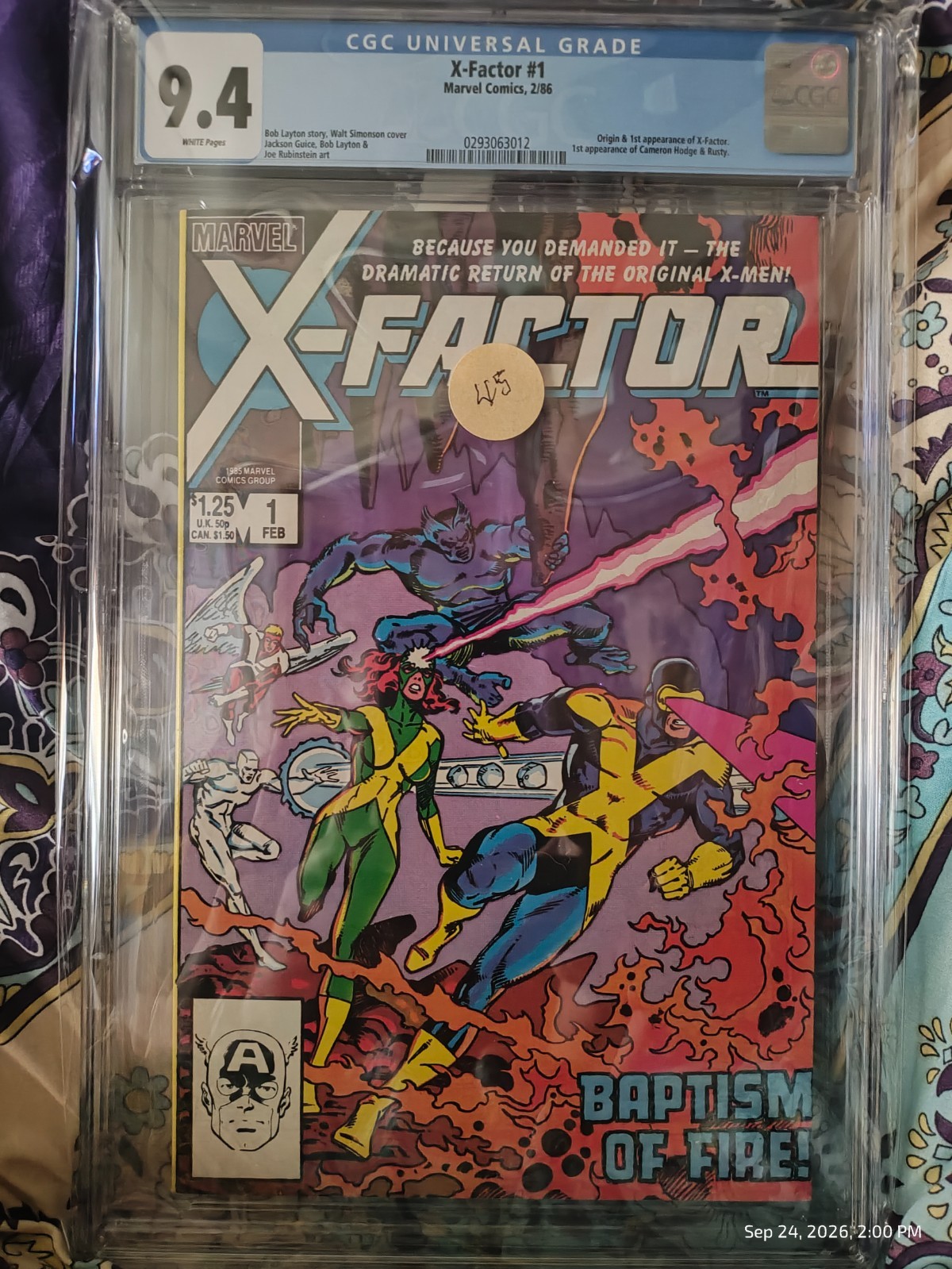 X-Factor #1 CGC 9.4 White Pages Marvel Comics 1986 First Appearance