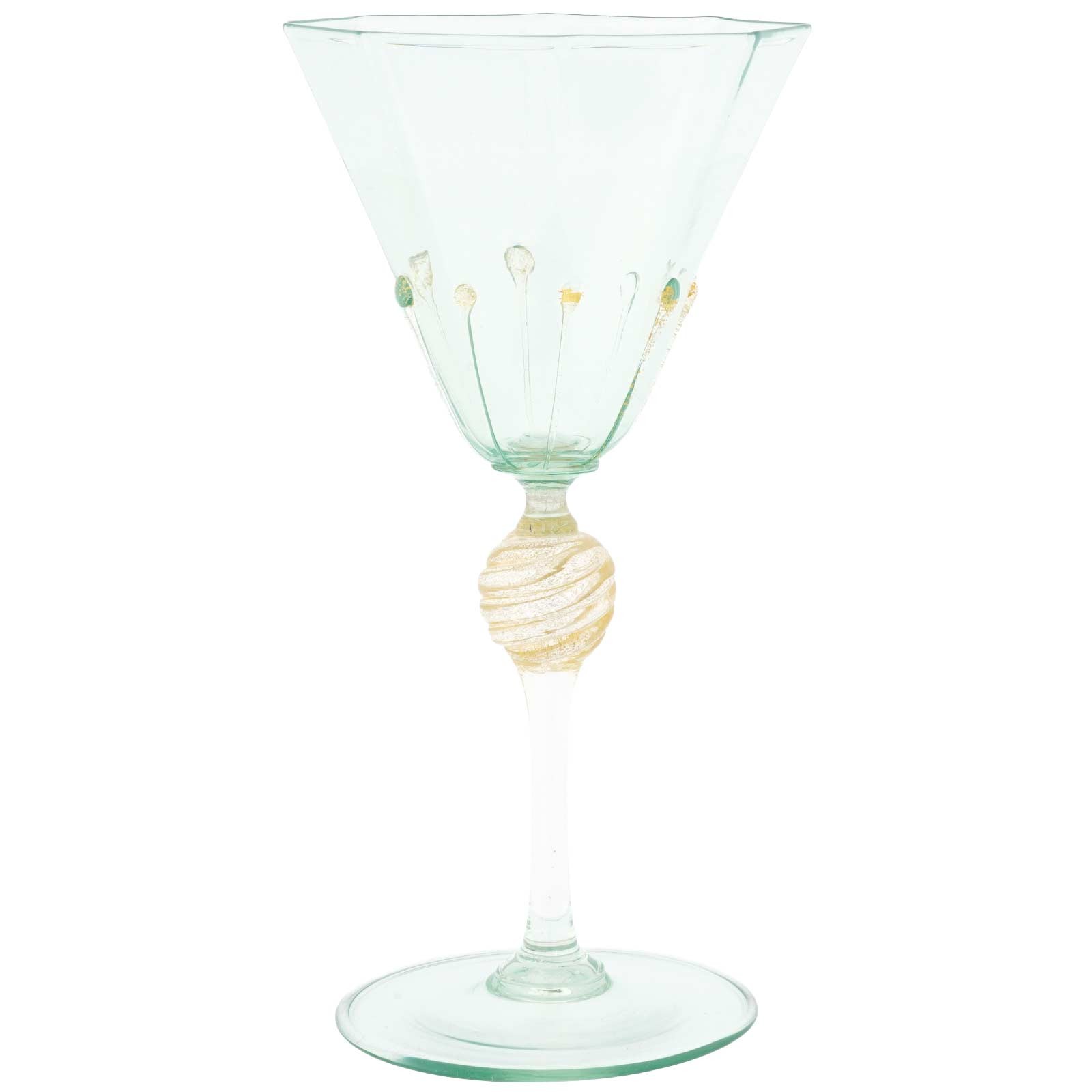 GlassOfVenice Vintage Murano Glass Cenedese Wine Glass Cocktail Goblet - Gold an GlassOfVenice Vintage Murano Glass Cenedese Wine Glass Cocktail Goblet - Gold an