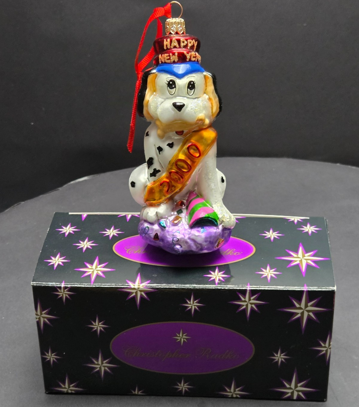1999 Christopher Radko Millennium Pup 2000 Dalmatian Ornament 1999 Christopher Radko Millennium Pup 2000 Dalmatian Ornament