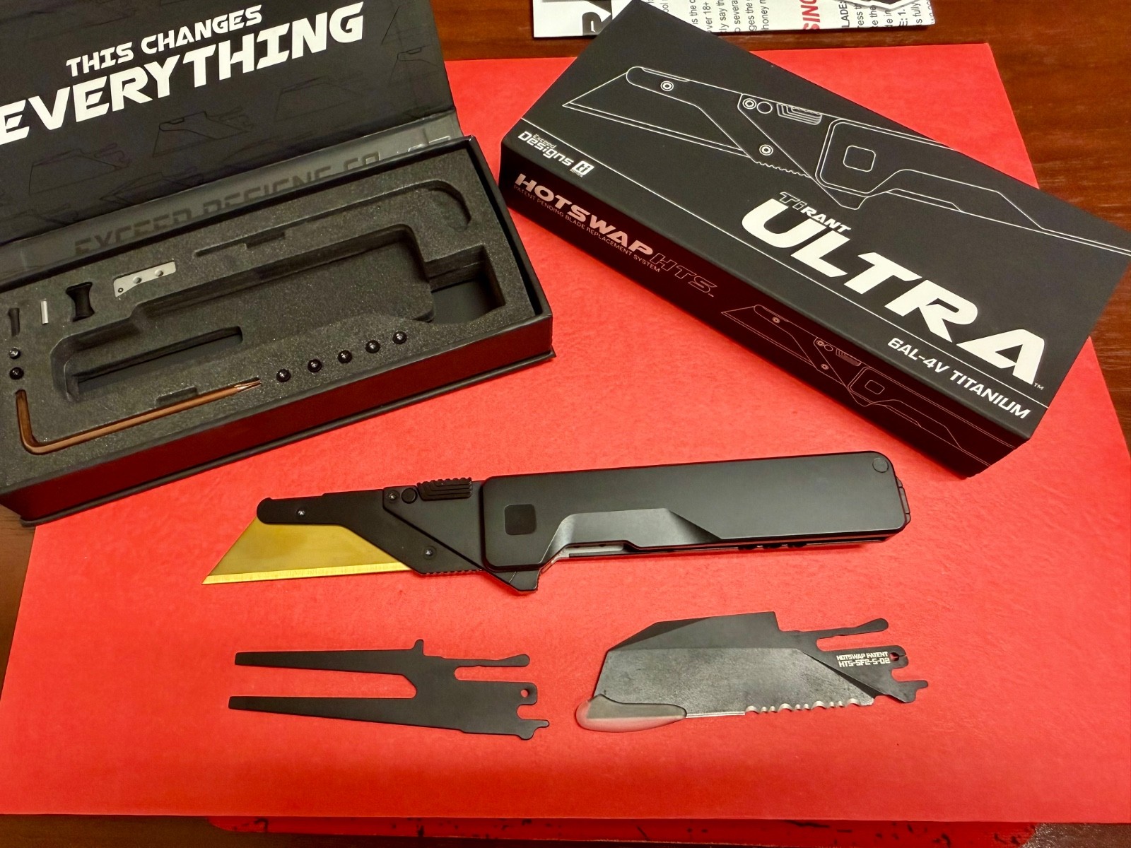 Exceed Designs TiRant® ULTRA Utility Knife | Jet-Black Titanium | Golf EDC Exceed Designs TiRant® ULTRA Utility Knife | Jet-Black Titanium | Golf EDC