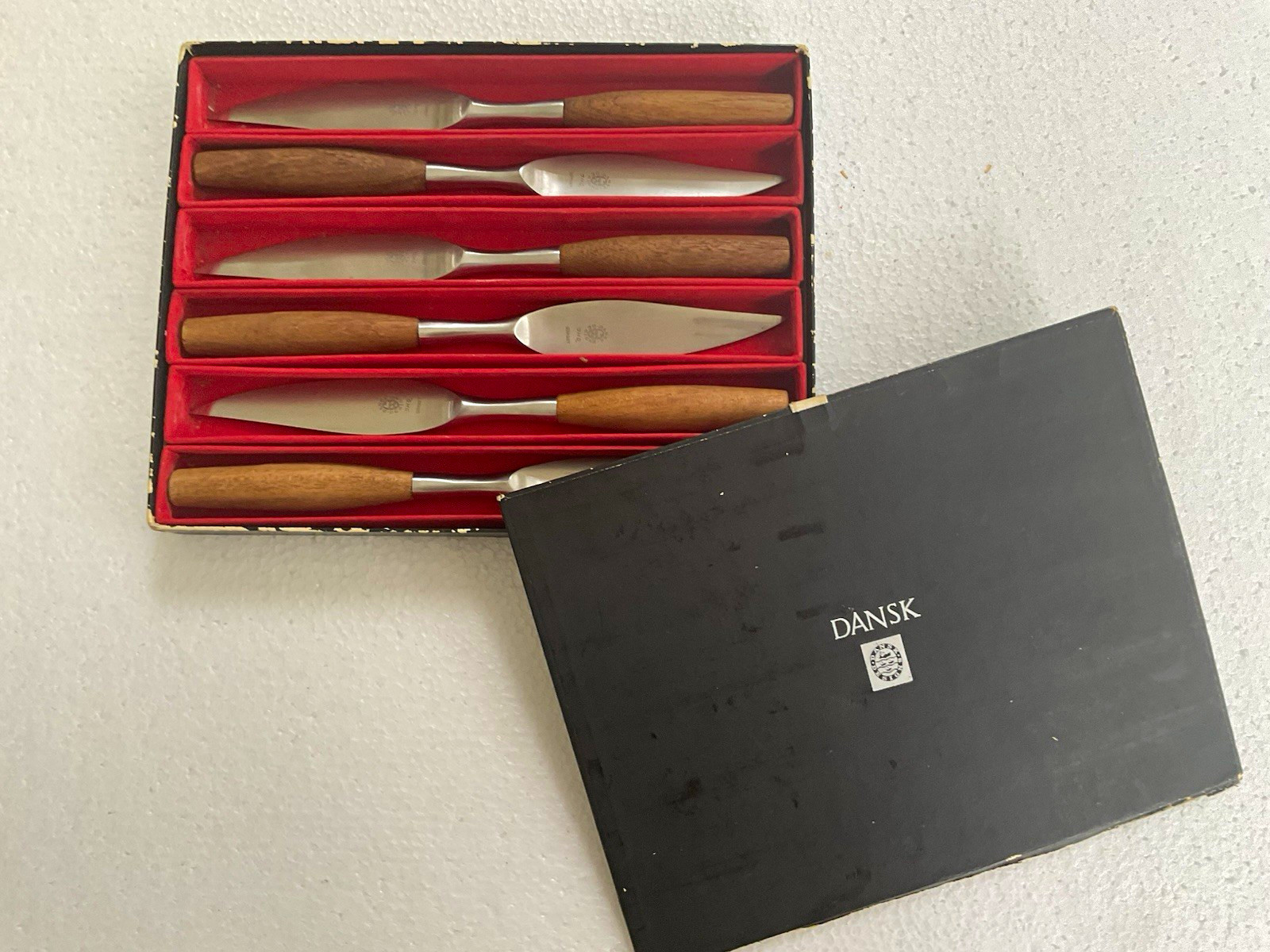 Dansk Fjord 6-Piece Stainless Steel Steak Knife Set w/Teak Wood Handles Dansk Fjord 6-Piece Stainless Steel Steak Knife Set w/Teak Wood Handles