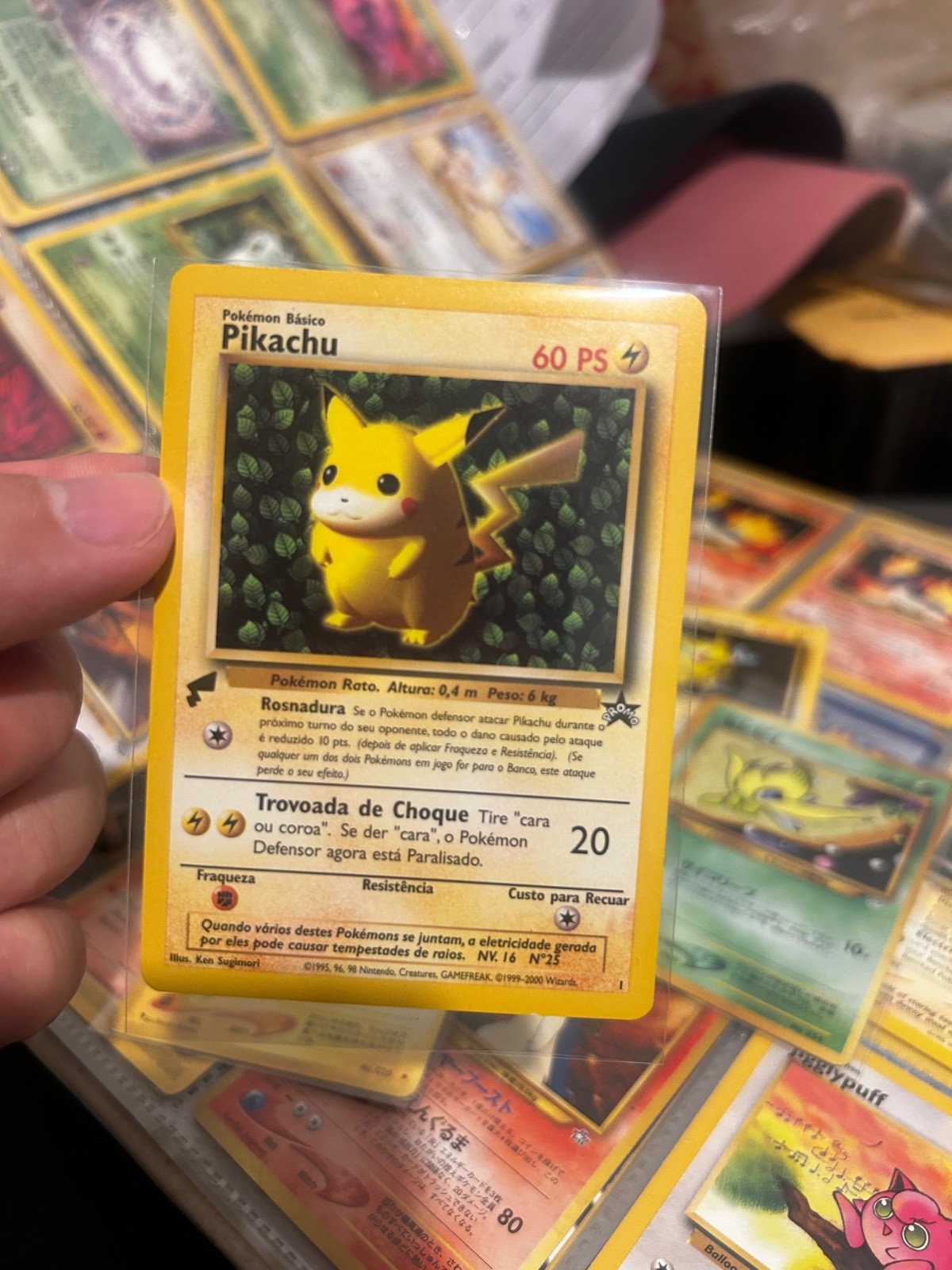 Pokemon Pikachu Black Star Promo #1 Portuguese WOTC Vintage Near Mint Pokemon Pikachu Black Star Promo #1 Portuguese WOTC Vintage Near Mint