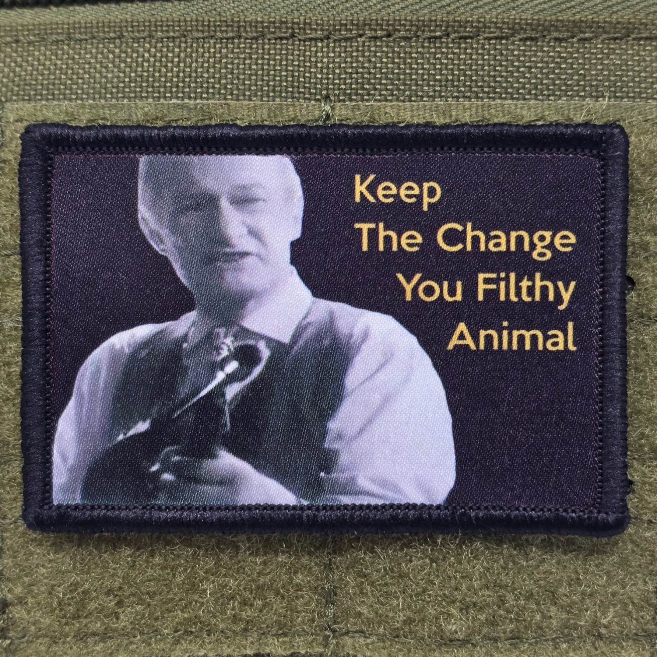 Keep The Change Patch Moral Tactical Meme Filthy Animal USA Flag Hook & Loop 3x2