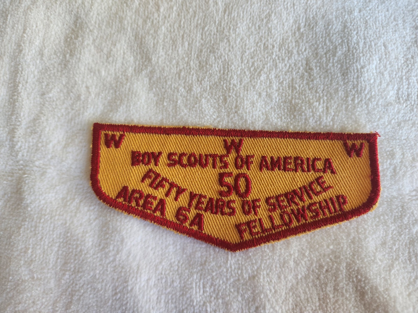 Order of the Arrow Vintage 1960 Area 6a Conclave Fellowship Flap OA / BSA Order of the Arrow Vintage 1960 Area 6a Conclave Fellowship Flap OA / BSA