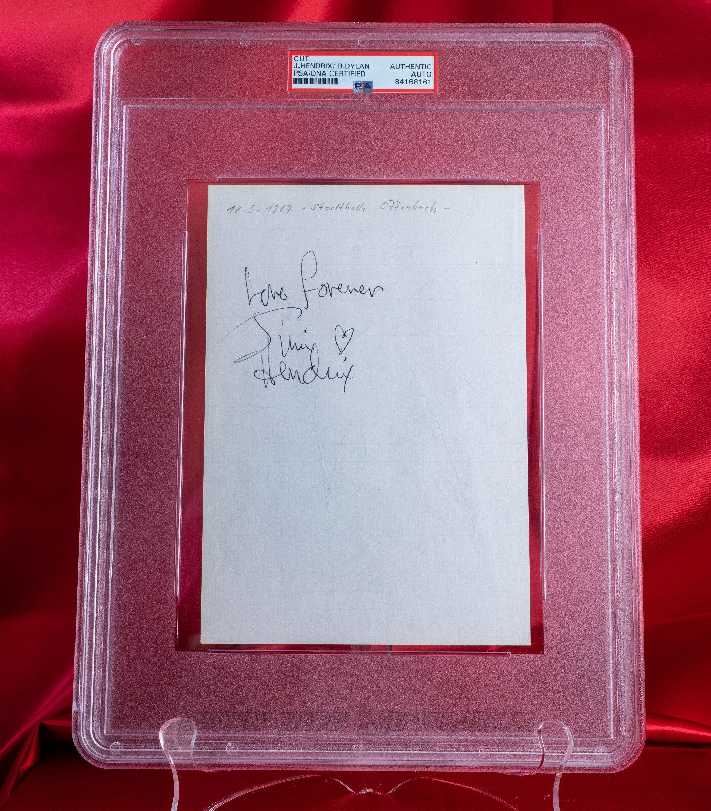 1967 JIMI HENDRIX AUTO PSA Slabbed Album Page | "LOVE FOREVER" 1967 JIMI HENDRIX AUTO PSA Slabbed Album Page | "LOVE FOREVER"