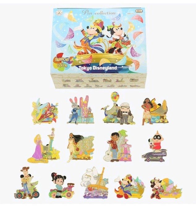 Tokyo Disneyland 40th Anniversary Harmony in Color Pin Complete Set Tokyo Disneyland 40th Anniversary Harmony in Color Pin Complete Set