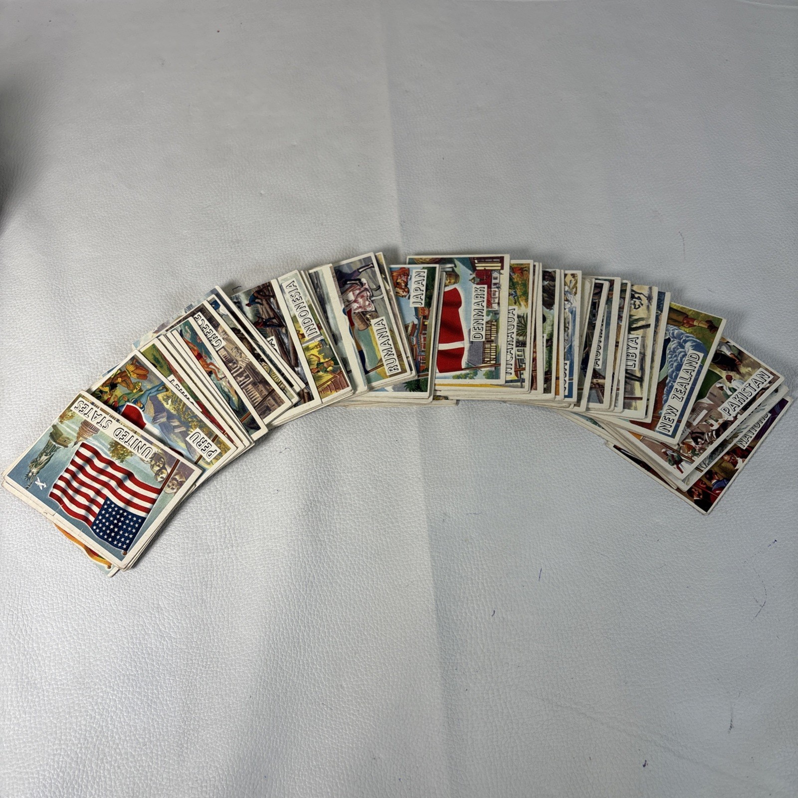 Vtg 1956 TCG Flags of World Trading Card Lot Collection Topps 50’s-Complete Set