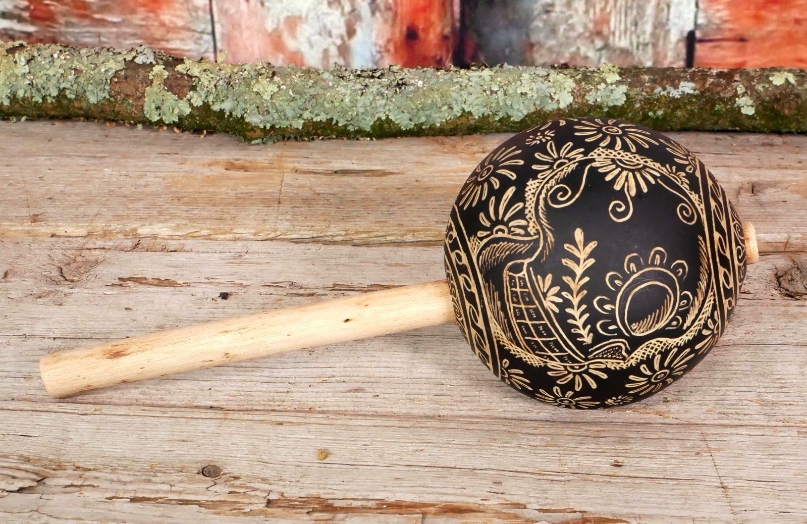 Day of the Dead Maraca Skull Handmade Hand Carved Gourd Oaxaca Mexican Folk Art Day of the Dead Maraca Skull Handmade Hand Carved Gourd Oaxaca Mexican Folk Art