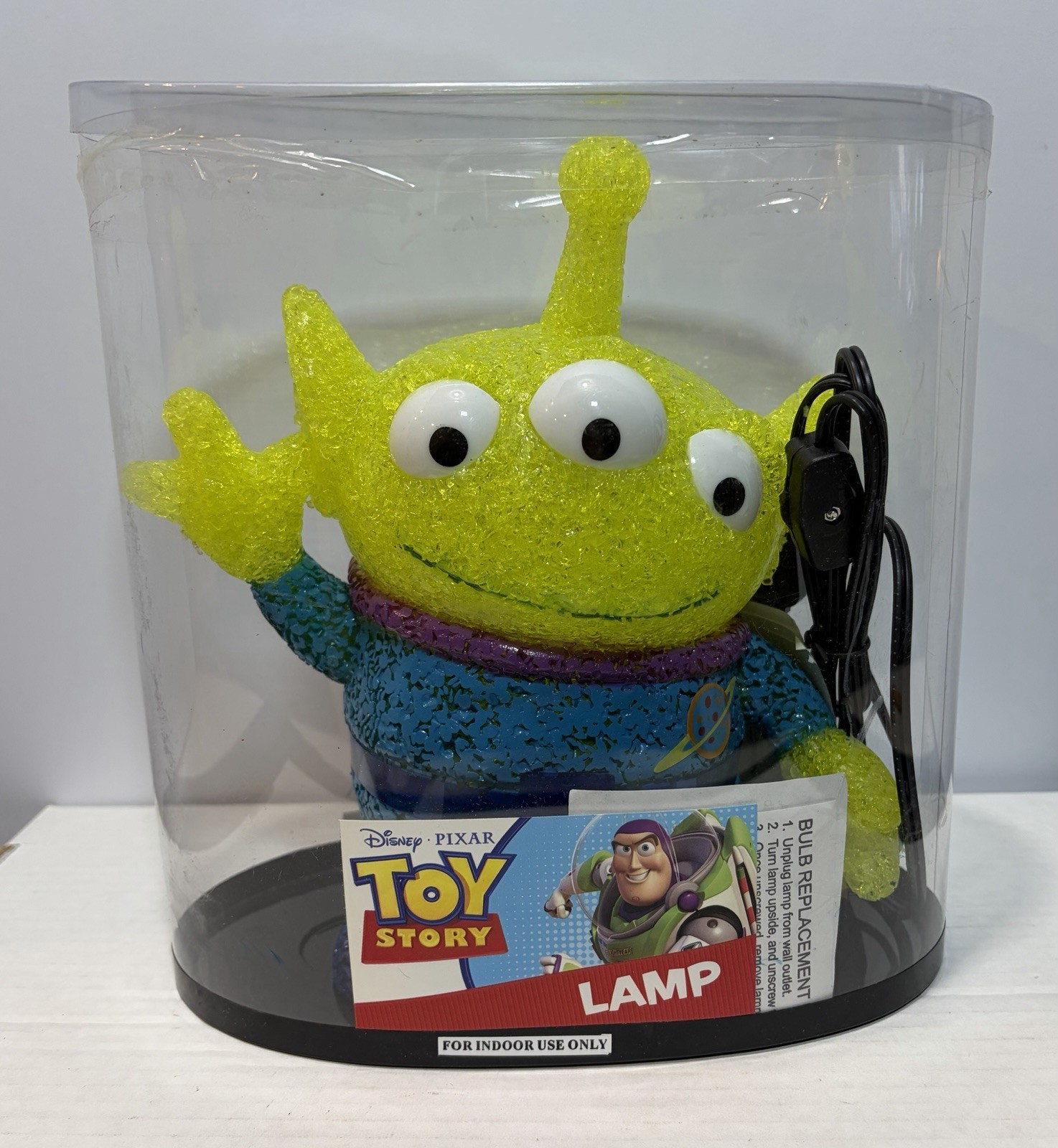 Vintage Toy Story Alien EVA Lamp Tested Working Original Box Cylinder Idea Nuova Vintage Toy Story Alien EVA Lamp Tested Working Original Box Cylinder Idea Nuova