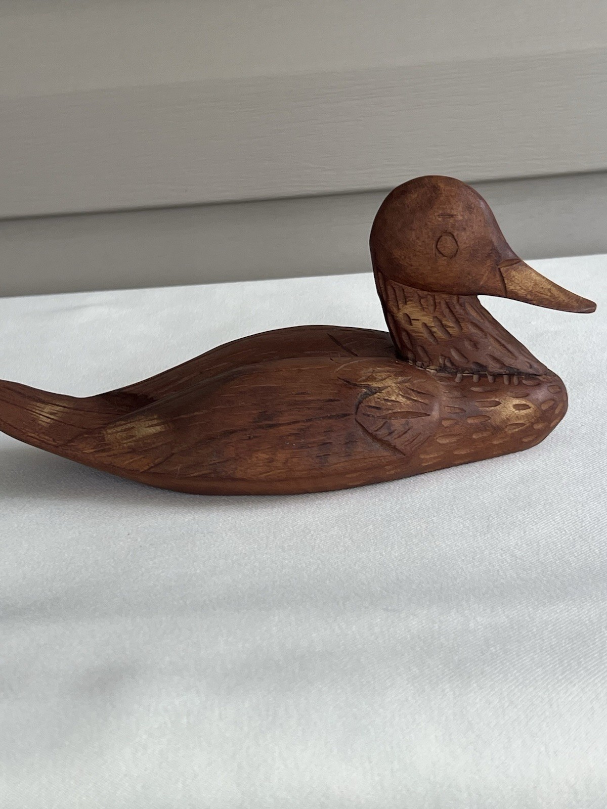 Vintage Hand Carved Wooden Duck Figurine Removable Head Rustic Primitive Hunting Vintage Hand Carved Wooden Duck Figurine Removable Head Rustic Primitive Hunting