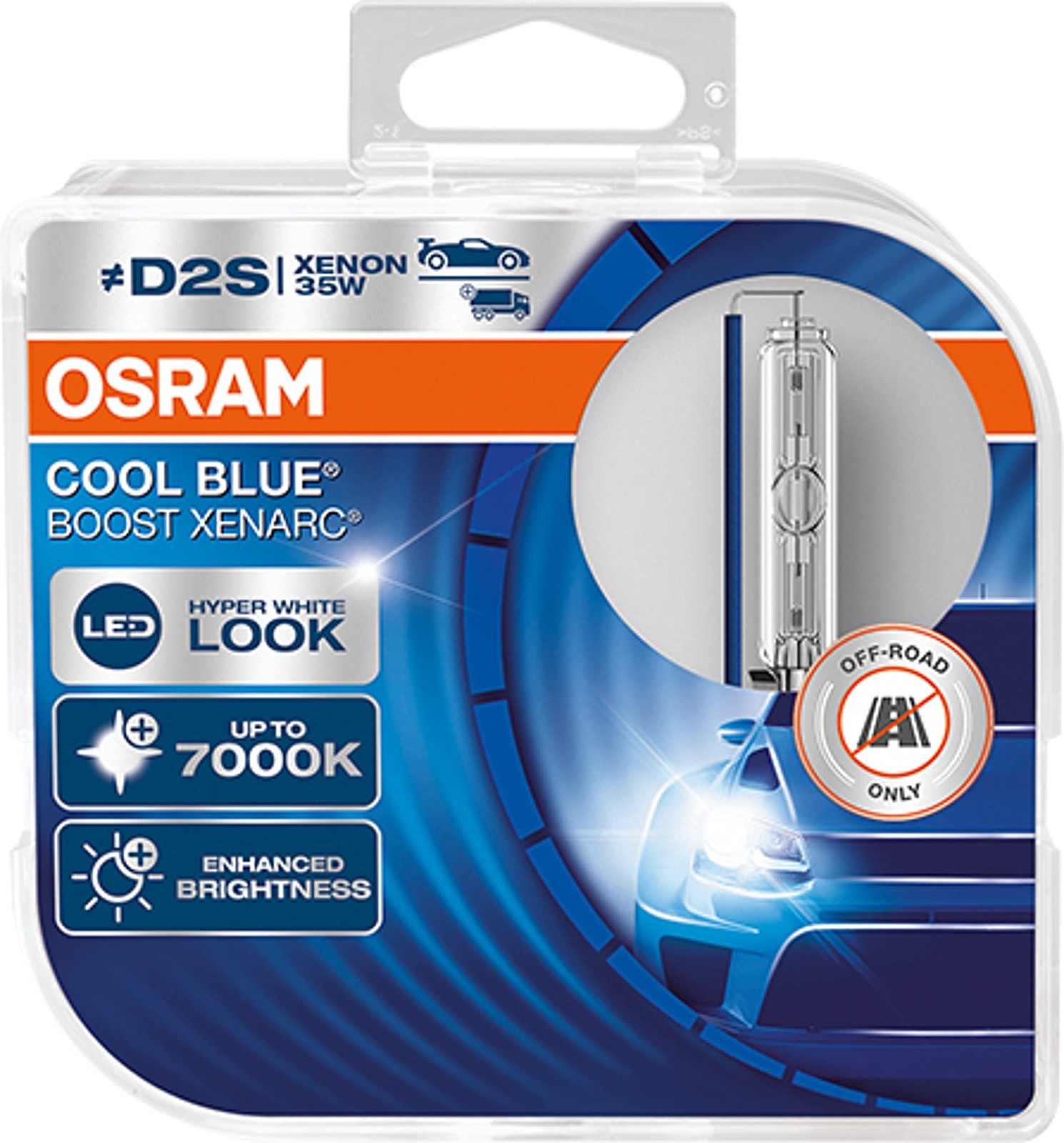 OSRAM XENARC Cool Blue Boost D2S, HID headlamp, 66240CBB-HCB, hyper blue ligh...