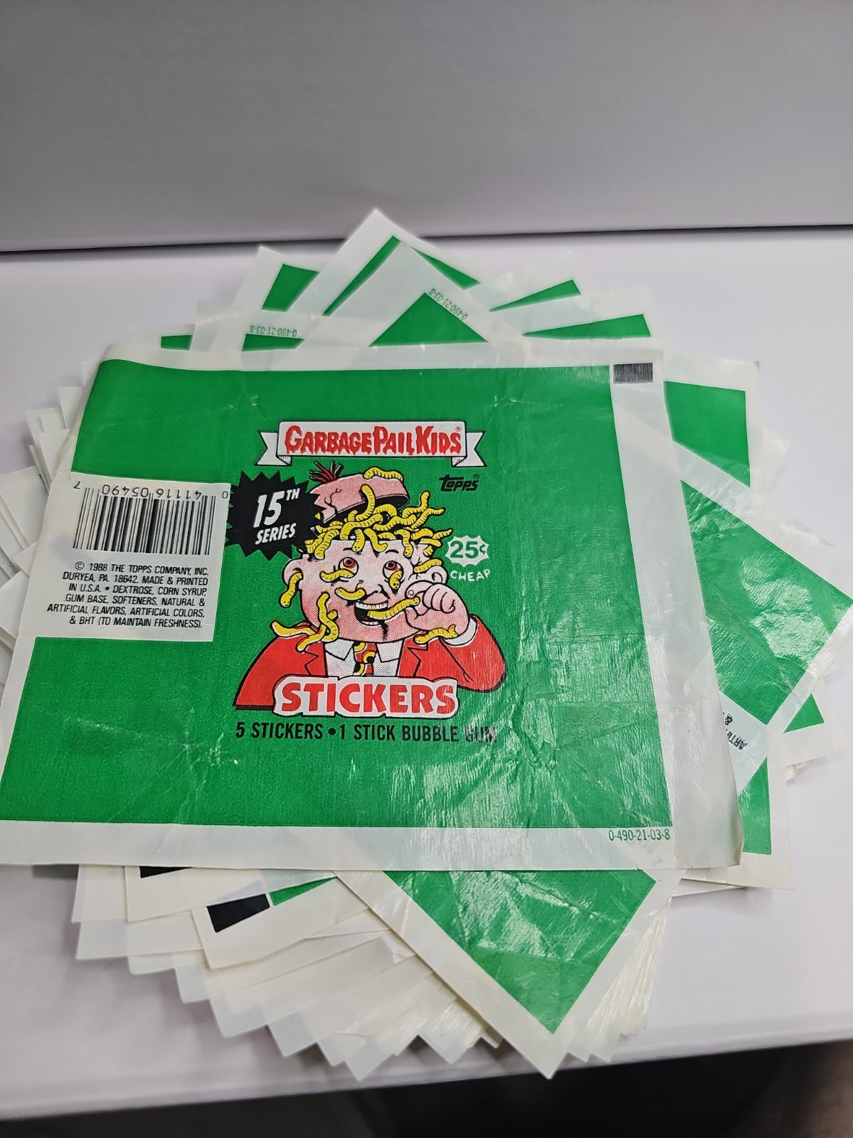 1988 Topps Garbage Pail Kids 15th Series Card Wrapper. 1988 Topps Garbage Pail Kids 15th Series Card Wrapper.