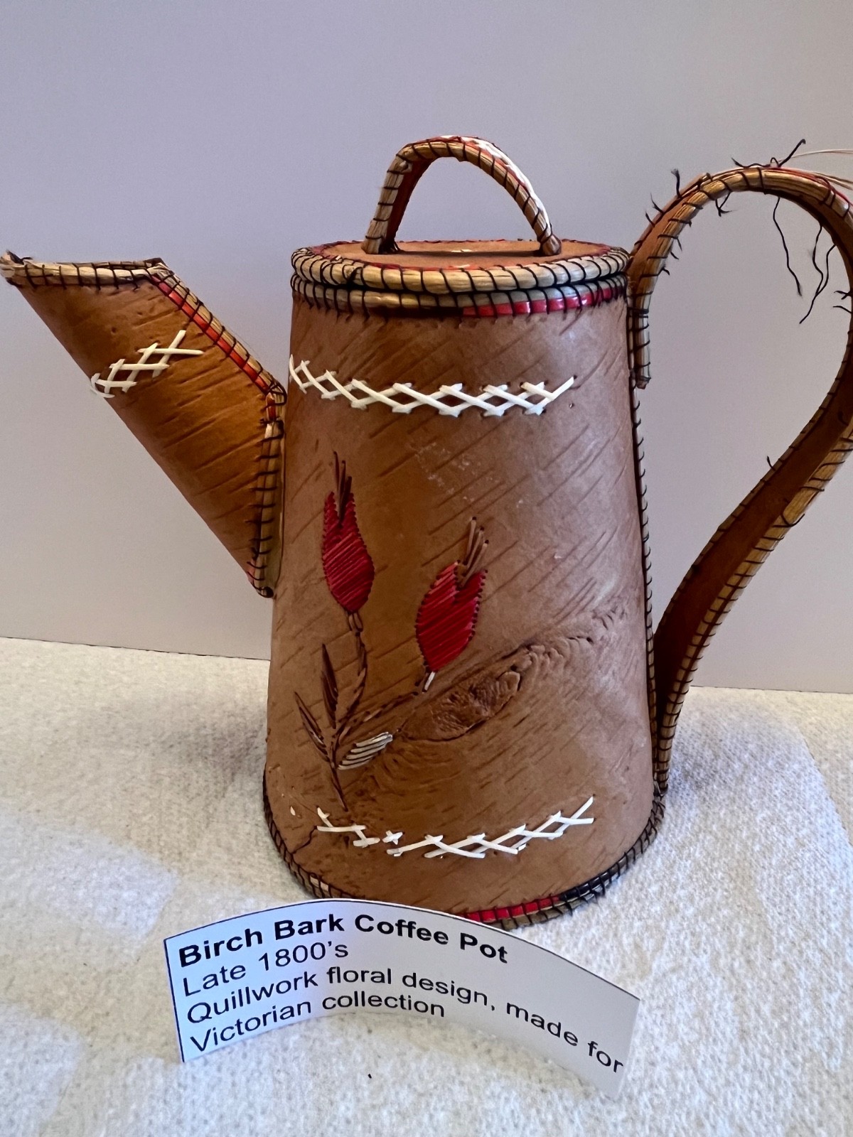 Vintage Birch Bark Coffee Pot Sinew Sewn Hand Made Native Handmade 1800’s Vintage Birch Bark Coffee Pot Sinew Sewn Hand Made Native Handmade 1800’s