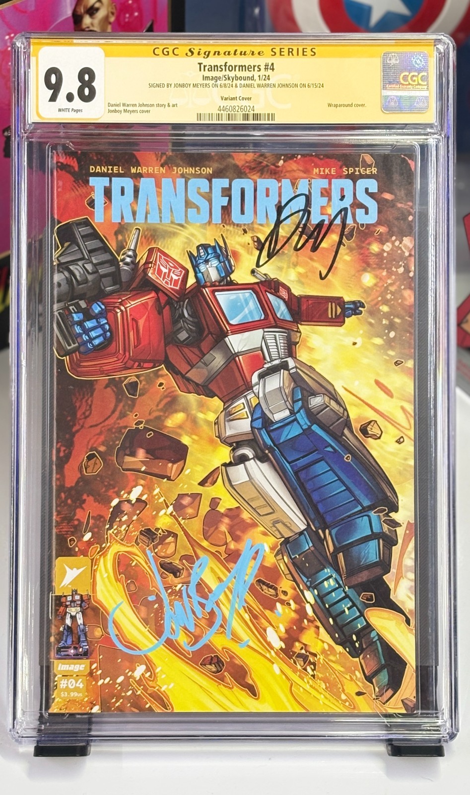 Transformers #4B CGC 9.8 SS 2x Sigs Jonboy Meyers & Daniel Warren Johnson Transformers #4B CGC 9.8 SS 2x Sigs Jonboy Meyers & Daniel Warren Johnson