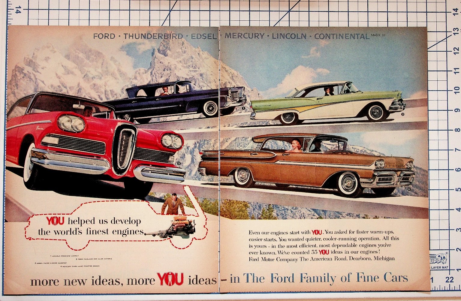 1958 Ford Family Cars Vintage Ad Edsel Thunderbird Lincoln Mercury 1958 Ford Family Cars Vintage Ad Edsel Thunderbird Lincoln Mercury