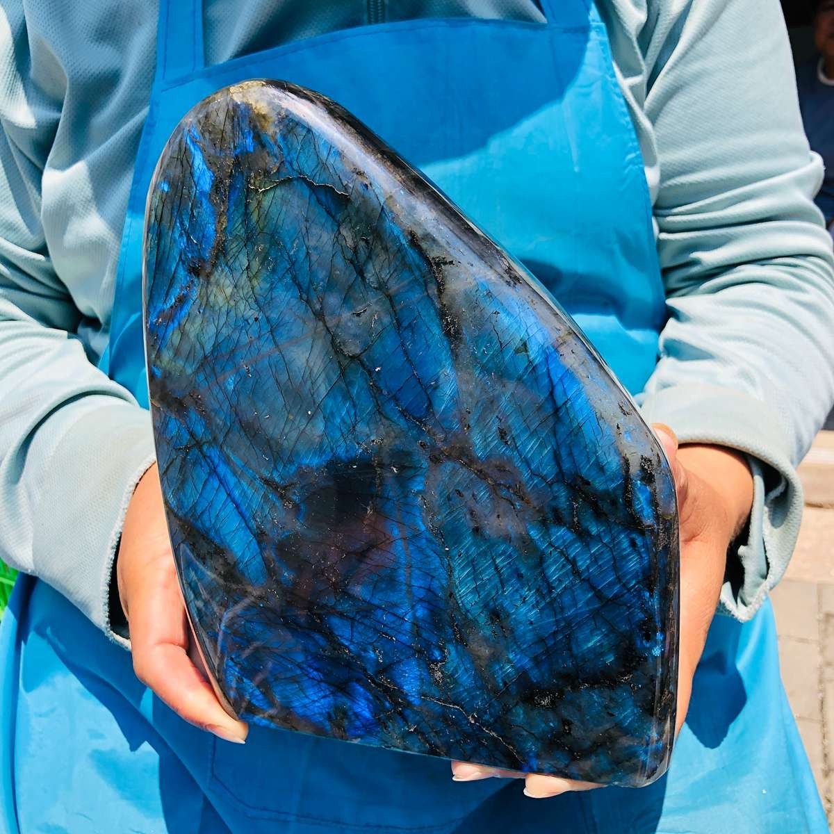 8.25LB Natural Gorgeous Labradorite Quartz Crystal Stone Specimen Healing