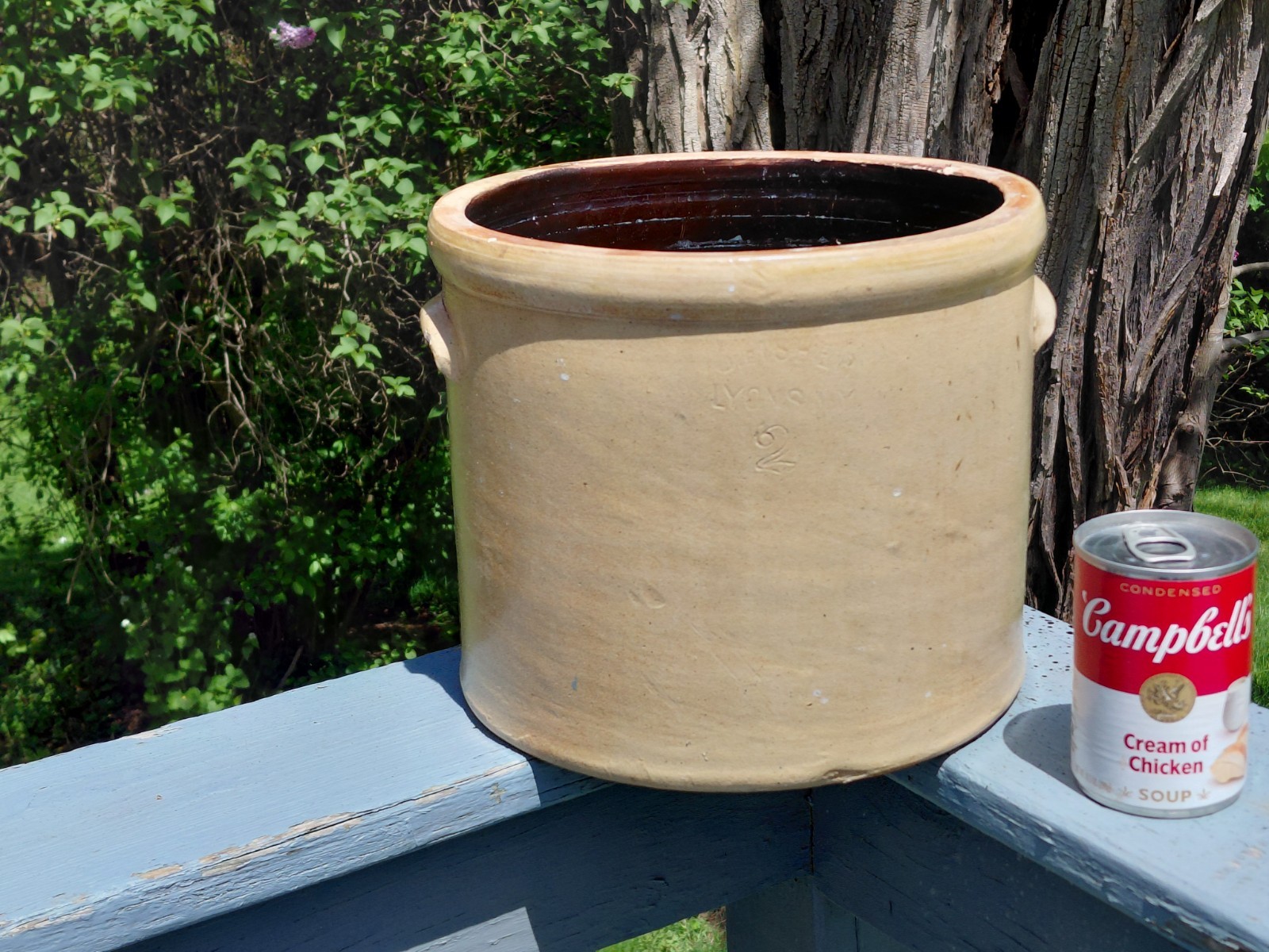 Circa 1880 J. Fisher Lyons New York 2 Gallon Stoneware Crock Heavy 9 Pounds Circa 1880 J. Fisher Lyons New York 2 Gallon Stoneware Crock Heavy 9 Pounds