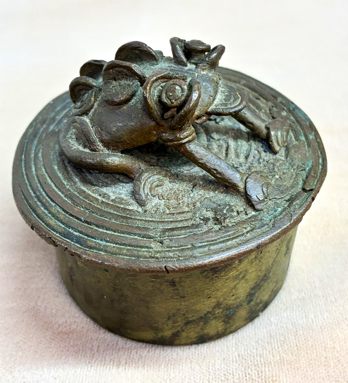 Antique Frog Box with Lid - bronze Metal, Chinese/Asian Antique Frog Box with Lid - bronze Metal, Chinese/Asian