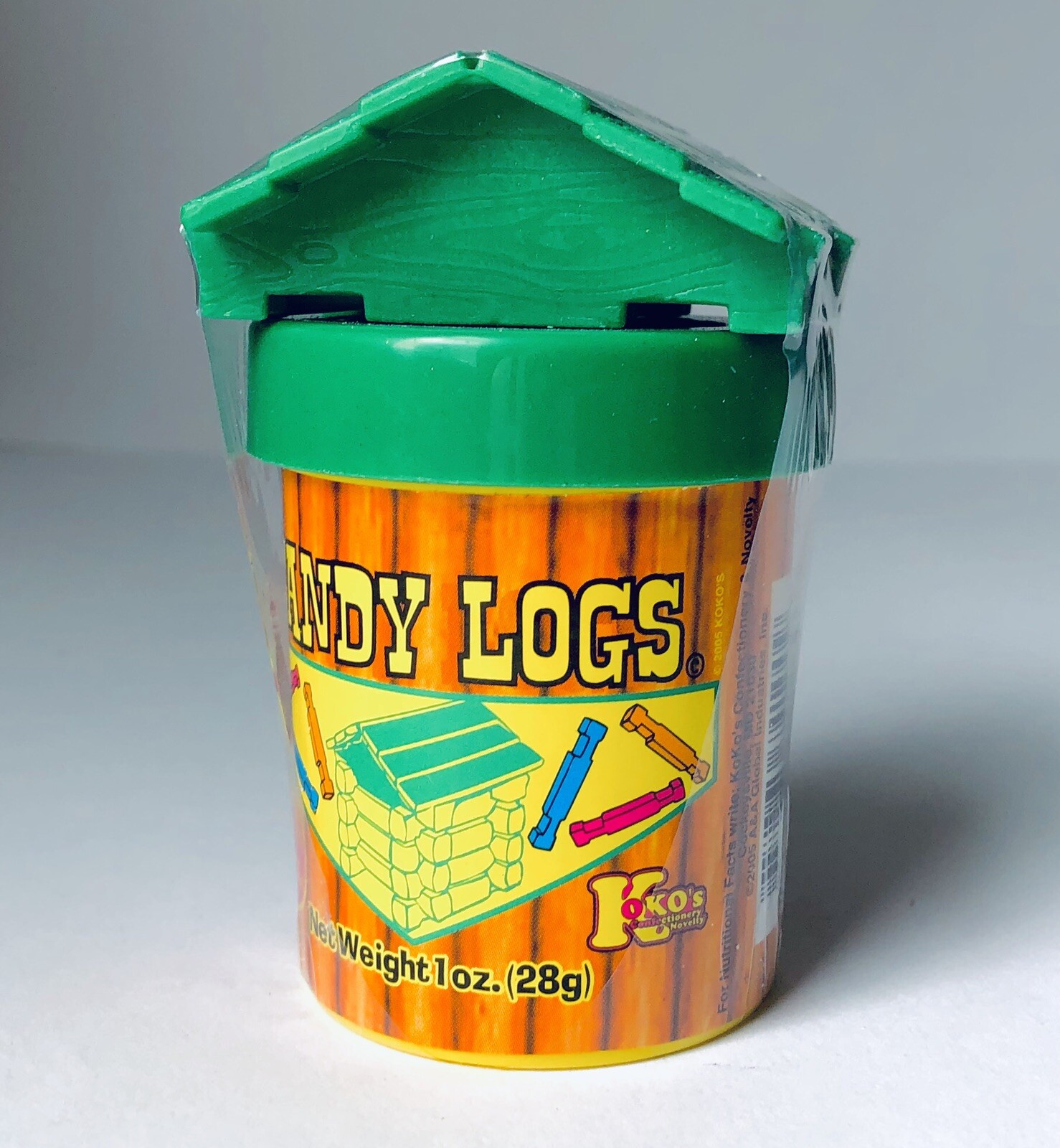 Vintage 2005 KoKo’s CANDY LOGS Lincoln Logs Candy Container bubble gum RARE Vintage 2005 KoKo’s CANDY LOGS Lincoln Logs Candy Container bubble gum RARE