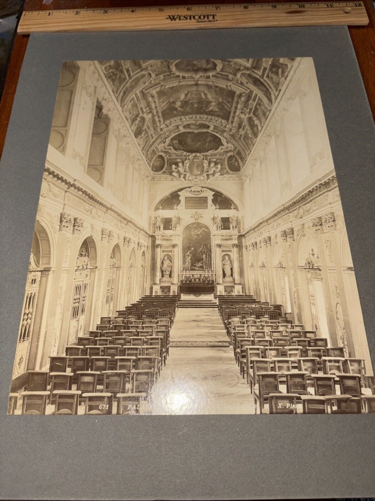 Antique Fontainebleau Chateau Chapel Interior Mounted French Architecture Photo Antique Fontainebleau Chateau Chapel Interior Mounted French Architecture Photo