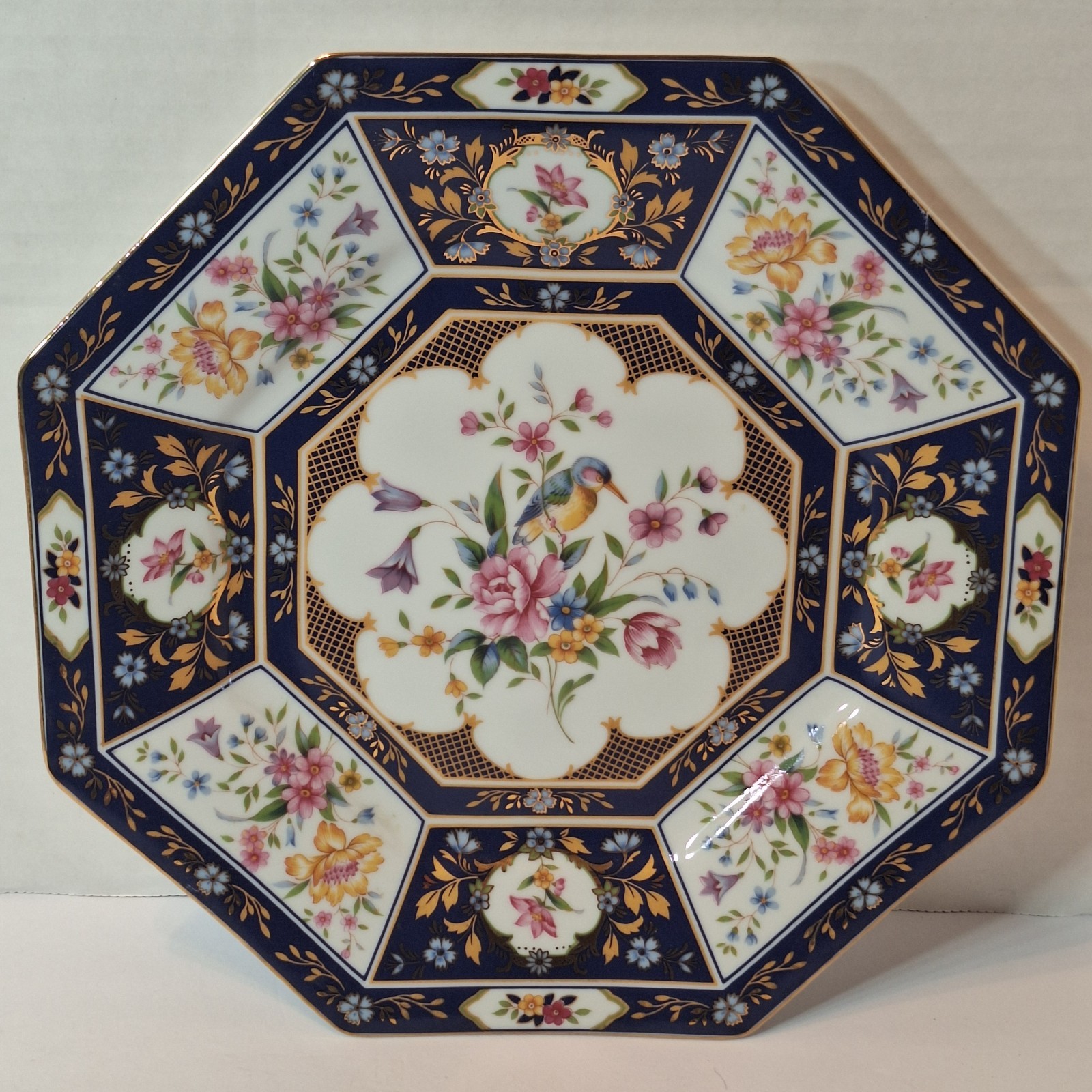 Vtg Japanese Imari J Vazquez Fine China 10.375" Octagonal Plate Kingfisher Bird Vtg Japanese Imari J Vazquez Fine China 10.375" Octagonal Plate Kingfisher Bird
