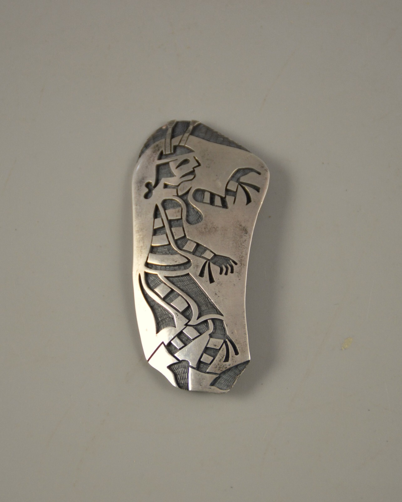Mitchell Sockyma - Vintage Hopi Sterling Silver Pin Koshare Clown - Hopi Crafts Mitchell Sockyma - Vintage Hopi Sterling Silver Pin Koshare Clown - Hopi Crafts