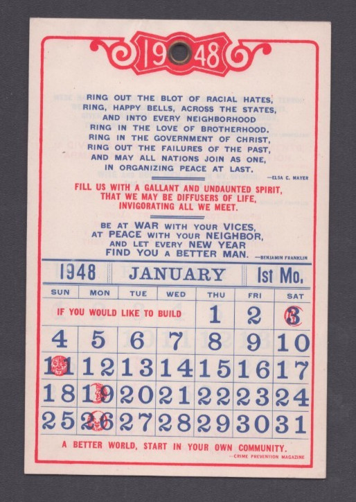 Calendar 1948 Quotes