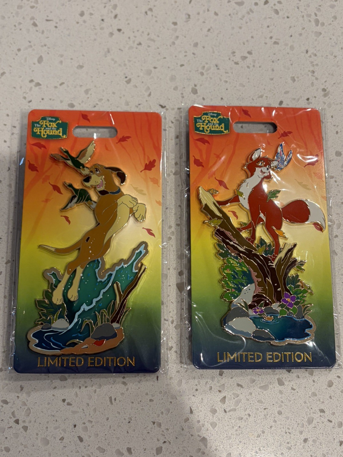 Disney WDI MOG Fox and Hound 45th Annv Tod Copper Jumbo Pin Set LE300 Lot of 2 Disney WDI MOG Fox and Hound 45th Annv Tod Copper Jumbo Pin Set LE300 Lot of 2