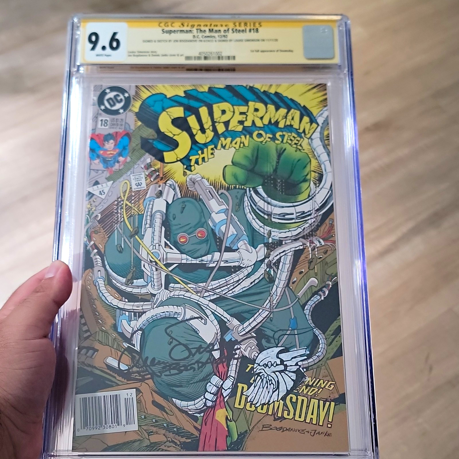 CGC 9.6 Signature Series Superman: Man of Steel #18 (1992) Doomsday