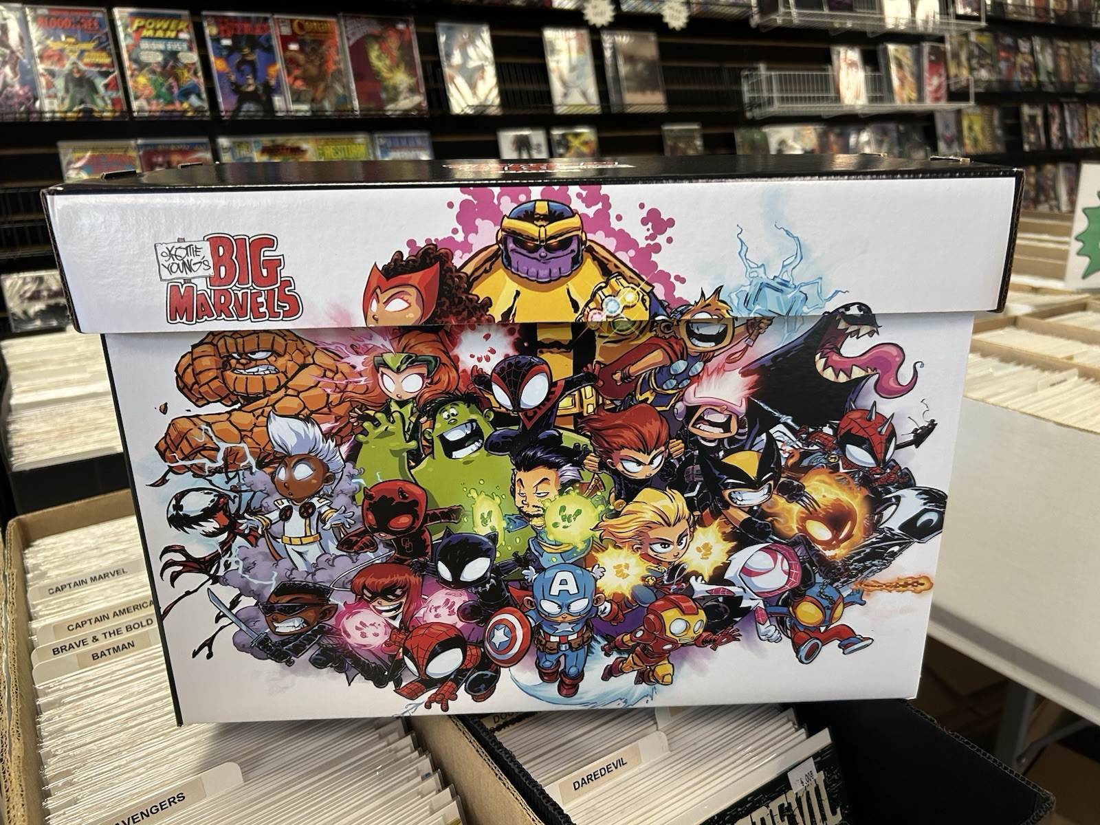 Big Marvel by Skottie Young - Marvel Graphic Comic Storage Box - NEW Big Marvel by Skottie Young - Marvel Graphic Comic Storage Box - NEW